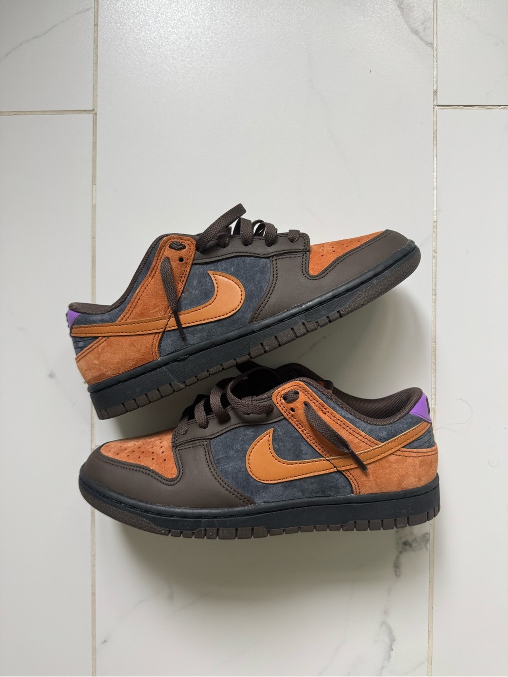 Nike Men's Brown, Orange & Purple Low-Top Sneakers
